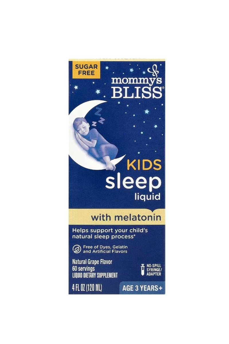 Mommy's Bliss Children's Sleep Liquid Melatonin For Children 3 Years and Up Natural Grape 4 fl oz (120 ml) - Image 1