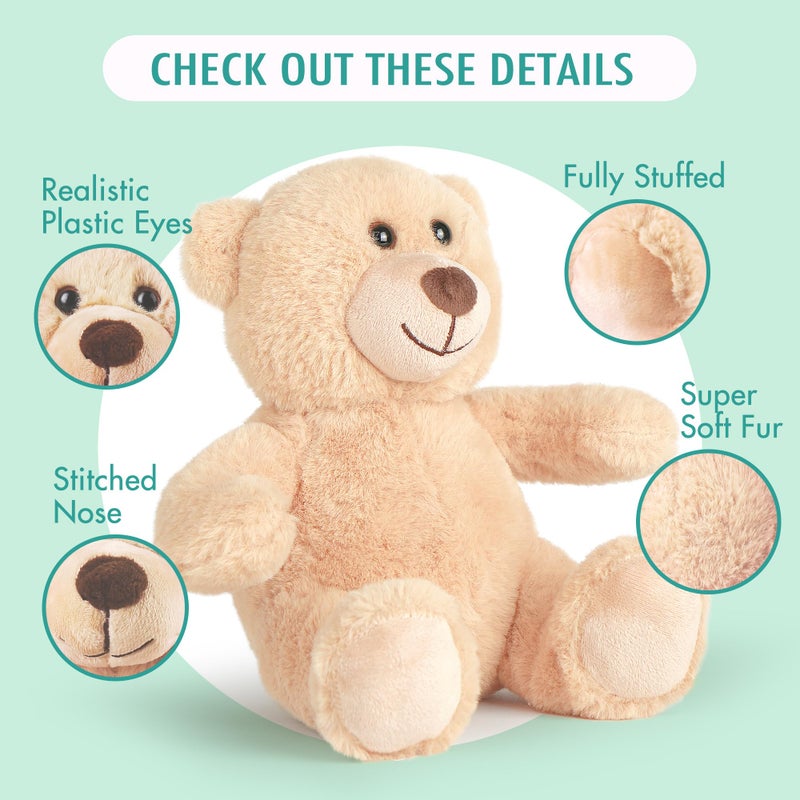 BenBen Teddy Bear Stuffed Animals, 8 inch Teddy Bear Bulk, 2 Pack Baby Bear Plush Toy for Baby Shower Easter Decoration, Gift for Boys Girls, Girlfriend, Birthday, Anniversary - Image 3