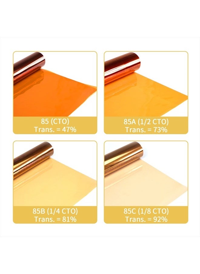 Meking - 16x20 inches Lighting Gels CTO Photo Lights Gel Filters Transparent Color Correction Light Sheets for Photography Red Head Strobe Flashlight (Orange) - Image 1