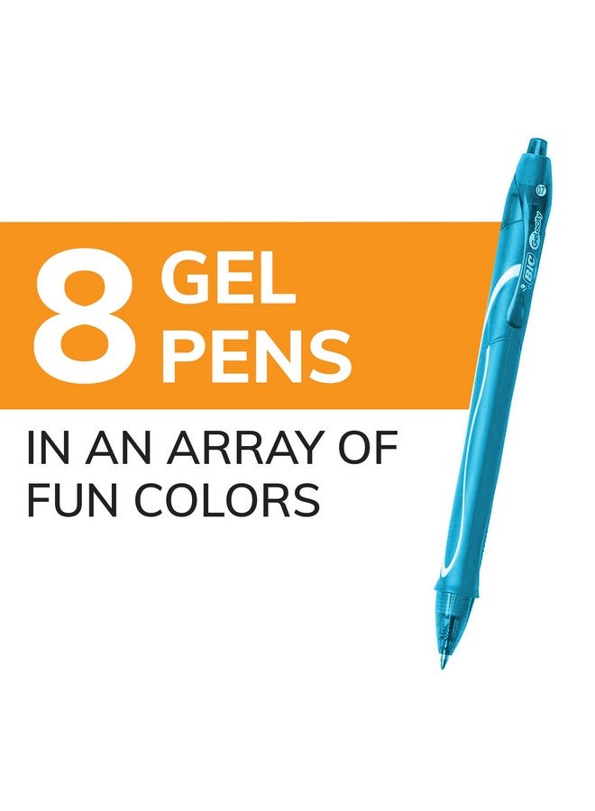 بيك أقلام جل قابلة للسحب سريعة الجفاف من Gel-Ocity، متوسطة الرأس (0.7 مم)، مجموعة من 8 أقلام جل، أقلام جل ملونة بمقبض بطول كامل - Image 2