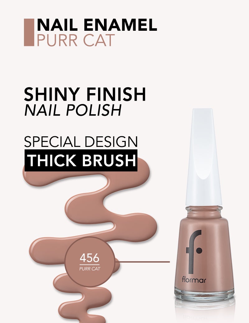 فلورمار طلاء أظافر كلاسيكي مع تركيبة محسنة جديدة وفرشاة أكثر سمكًا - 456 Purr Cat - Image 3