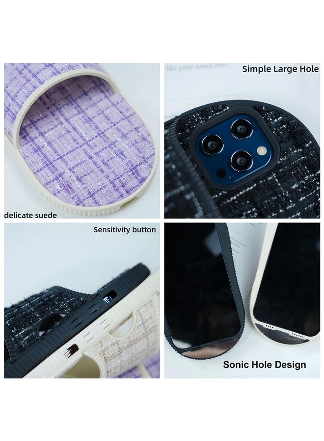 زبون جراب لهاتف iPhone 12 بتصميم حذاء من الفلانيل الإبداعي مصنوع من مادة TPU - Image 4