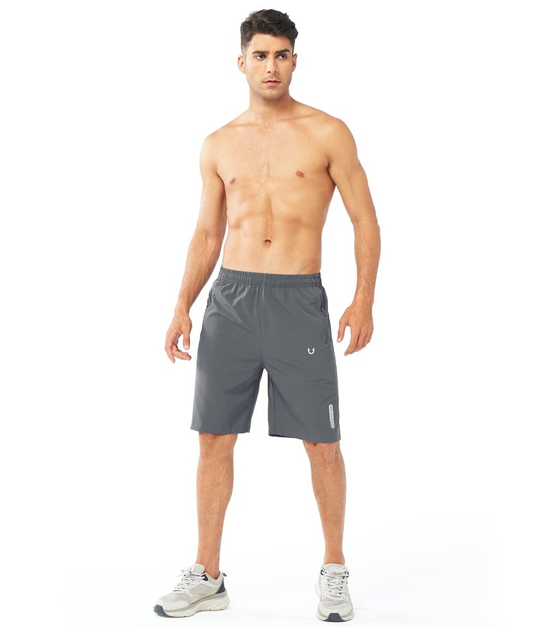 NORTHYARD Men's Athletic Running Shorts Gym Workout Shorts 7"/ 9"/ 5" Quick Dry Lightweight Sports Basketball Exercise Tennis Exercise SMOKEGREY-9inch L - Image 5