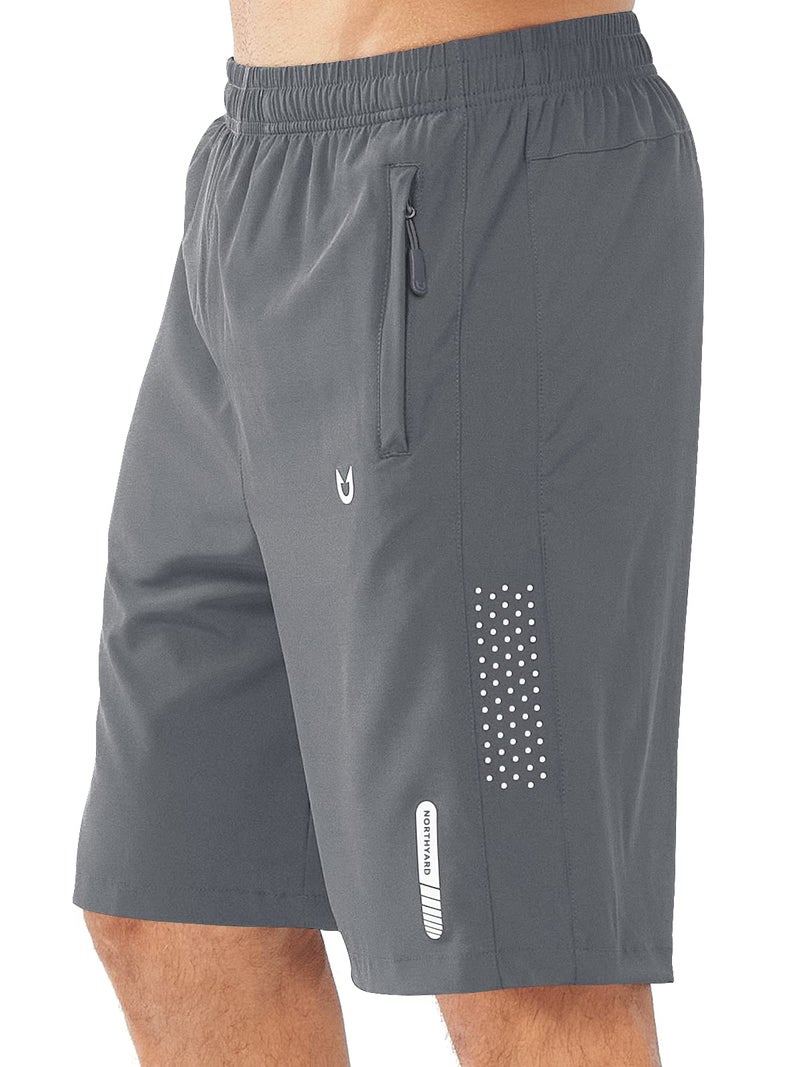 NORTHYARD Men's Athletic Running Shorts Gym Workout Shorts 7"/ 9"/ 5" Quick Dry Lightweight Sports Basketball Exercise Tennis Exercise SMOKEGREY-9inch L - Image 1