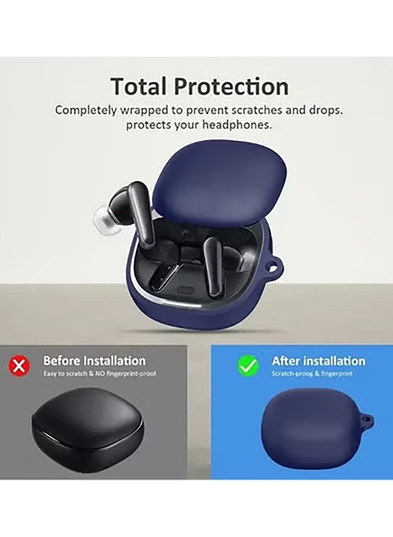 Silicone Case for Anker Soundcore Liberty 4 Case Cover with Keychain/Cleaner Kit (Black) - Image 4