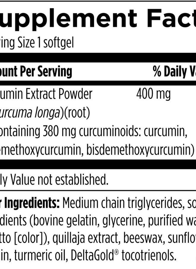 Designs for Health Curcum-Evail 400 - Bioavailable Turmeric Curcumin Supplements - Evail Emulsification Technology - Curcumin C3 Complex with Turmeric Oil + Vitamin E, Non-GMO (120 Softgels)