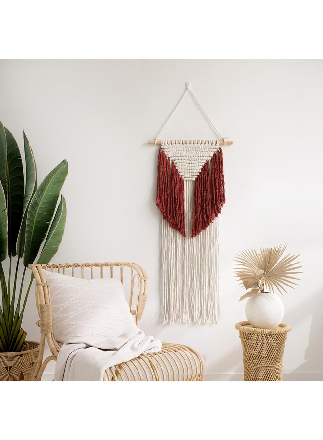 الأزرق جي دبليو نسيج بوهيمي جديد مصنوع يدويًا منسوج على الحائط بشرابة معلقة على الحائط في غرفة المعيشة وغرفة النوم - Image 2