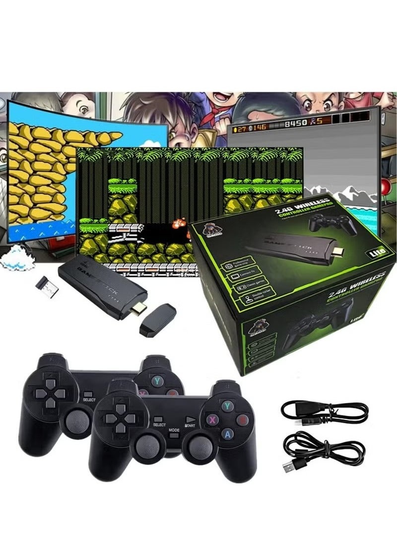 جهاز ألعاب Y3 لايت بدقة عالية الوضوح يمكن توصيله بالتلفزيون مع بطاقة بسعة 64 جيجابايت و10000 لعبة وجهازي تحكم مع عصا وكابل تمديد بدقة عالية الوضوح - Image 3