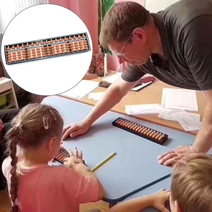 CHILDREN'S ABACUS TOY, 17-LINE EDUCATIONAL MATH TOOL, WOODEN NUMBER PUZZLE, DURABLE PLASTIC CONSTRUCTION, 17 DIGITS ABACUS SOROBAN BEADS COLUMN TRADITIONAL KID SCHOOL MATH LEARNING AIDS-BROWN - Image 5