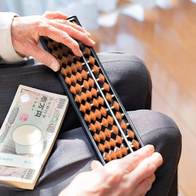 CHILDREN'S ABACUS TOY, 17-LINE EDUCATIONAL MATH TOOL, WOODEN NUMBER PUZZLE, DURABLE PLASTIC CONSTRUCTION, 17 DIGITS ABACUS SOROBAN BEADS COLUMN TRADITIONAL KID SCHOOL MATH LEARNING AIDS-BROWN - Image 2