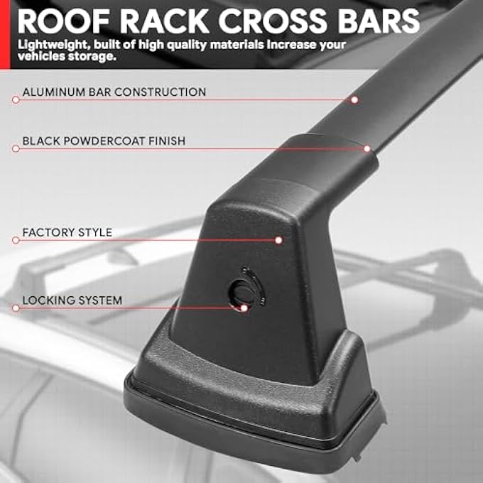 rayihni Front, Rear Pair of Roof Rack Cross Bars Compatible with Soul 2020-2024, RR-KIAS20 - Image 2