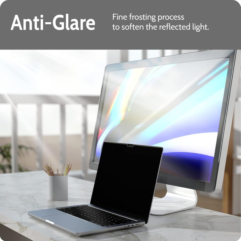 Peslv شاشة خصوصية من لـ MacBook Pro مقاس 16 بوصة (2021-2023، M1، M2، M3) -A2991/A2485/A2780، مرشح خصوصية مغناطيسي قابل للإزالة ماتي مضاد للضوء الأزرق والتوهج مقاس 16 بوصة واقي شاشة خصوصية لجهاز Mac Pro المحمول مقاس 16.2 بوصة - Image 4