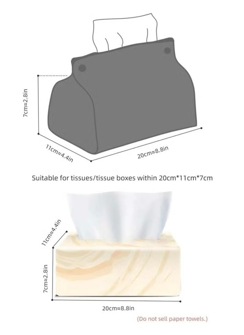 Generic - Leather Tissue Box, Cover Holder Organizer for Bathroom Home Living Room,Bedroom,Kitchen,Vanity Countertop,Office Desk Tissue Box Tissue Cover for Car-Black - Image 1
