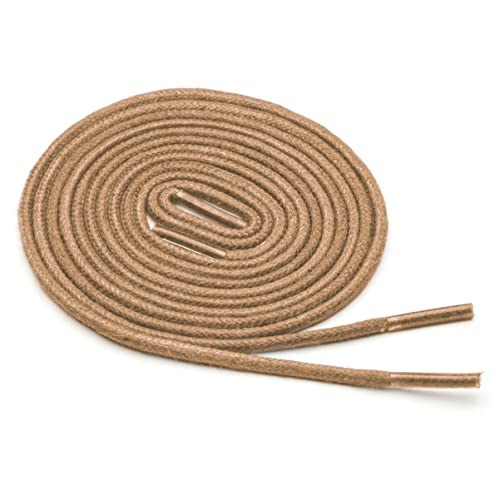Benchmark Basics Tan 36" Round Waxed Cotton Shoelaces | 2mm (5/64”) Width (36 Inches, Tan) - Image 3