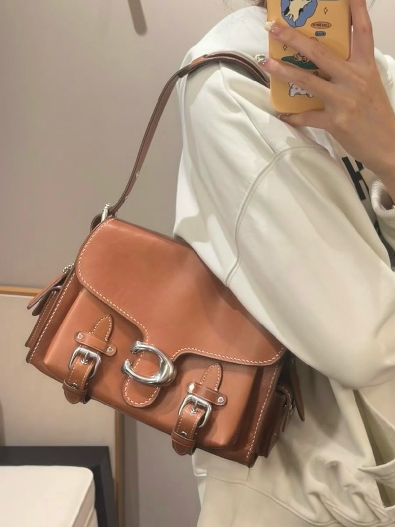 Kou Cargo Soft Tabby Shoulder Crossbody Handbag Vintage Flip Casual Bags - Image 5
