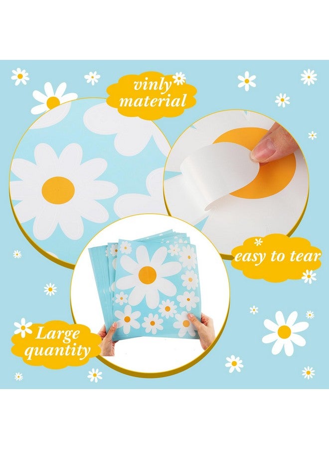 TaoBary 165 قطعة 15 ورقة ملصقات جدارية كبيرة على شكل أقحوان ملصقات جدارية زهرية من الفينيل قابلة للإزالة واللصق ديكور جدار أقحوان لغرف الربيع للأطفال والرضع وغرف اللعب وغرف النوم وغرف المعيشة (لطيف) - Image 3