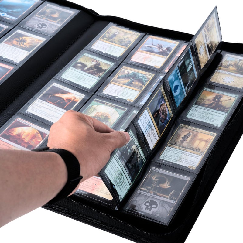KUOOKING 1408+ Pockets Trading Card Binder, 16-Pocket Card Ablum Compatible with MTG,Sports Cards & Other Standard Size Trading Card (Black) - Image 4