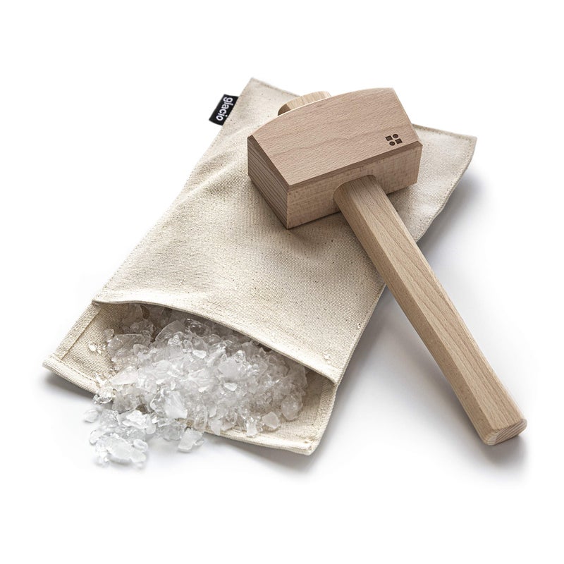 glacio glacio Ice Mallet and Lewis Bag  Wood Hammer and Canvas Bag for Crushed Ice 