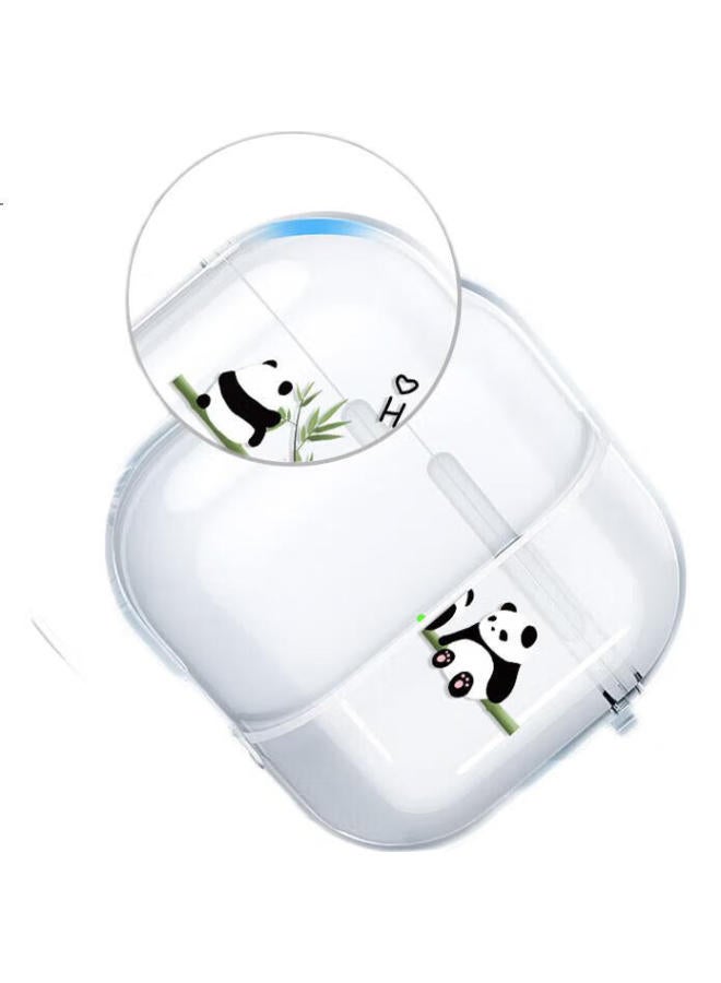 Shell Sister Airpods 4 Protective Case Apple Earphone Protective Case Wireless Bluetooth Earphone Case Anti-Fall Creative Painting High Transparency Shell Stackable Panda - Image 3