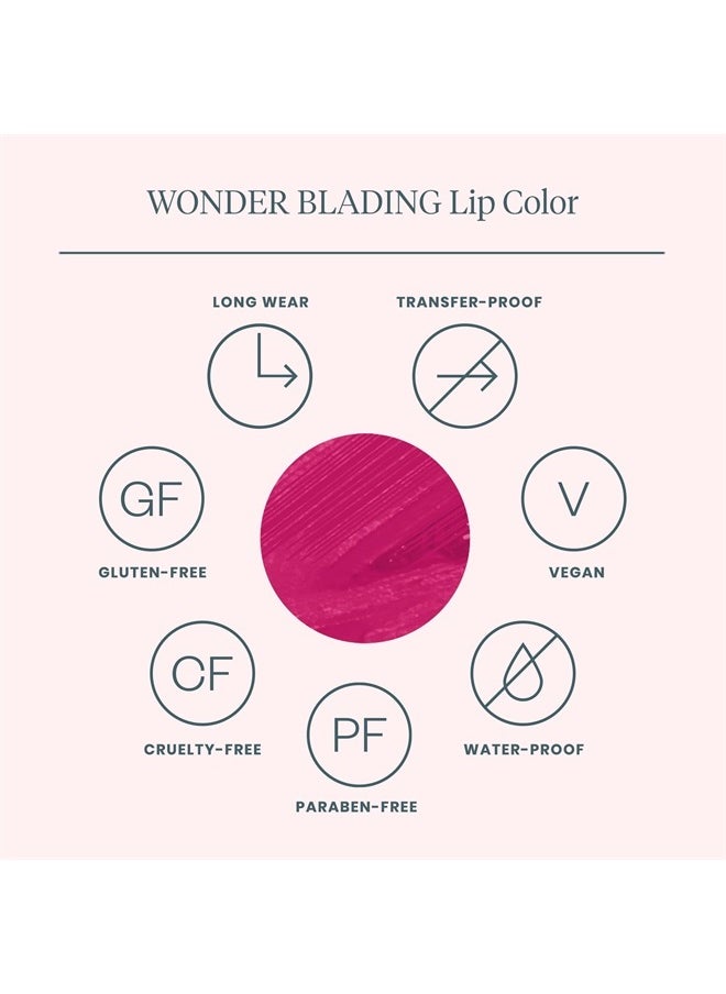 Wonderskin - Wonder Blading Lip Stain Masque, Lip Stain Long Lasting Waterproof, Transfer Proof Pink Lip Stain, Matte Finish Lip Tint (Darling Masque) - Image 1