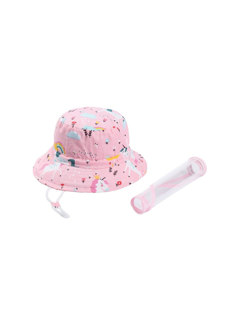 SYOSI - Baby Sun Hat Removable Face Visor Shield Kids Summer Protection Bucket Hats Wide Brim with Adjustable Head Drawstring and Chin Strap - Image 1