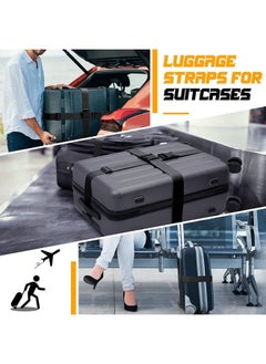 saykfoe 4Pcs Luggage Straps, Straps with Buckle Adjustable, Suitcase Belts Travel Bag Straps Lashing Strap with Quick-Release Buckle (Black, Nylon)  - Image 3