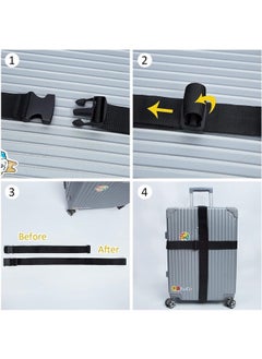 saykfoe 4Pcs Luggage Straps, Straps with Buckle Adjustable, Suitcase Belts Travel Bag Straps Lashing Strap with Quick-Release Buckle (Black, Nylon)  - Image 5