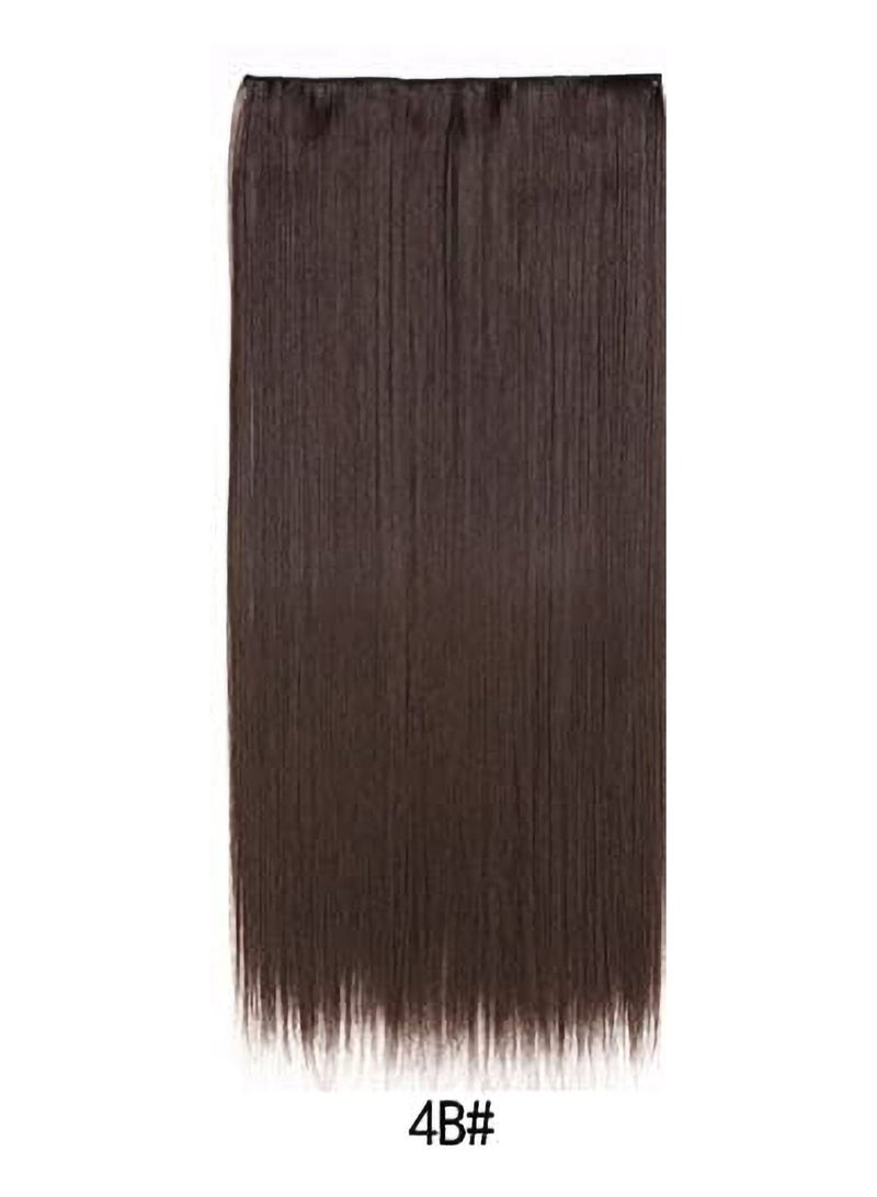 Estelle Eestelle full head one-piece long straight and Body Wave hair extension, with 5 clips, suitable for women and girls (#4B, Straight) - Image 2