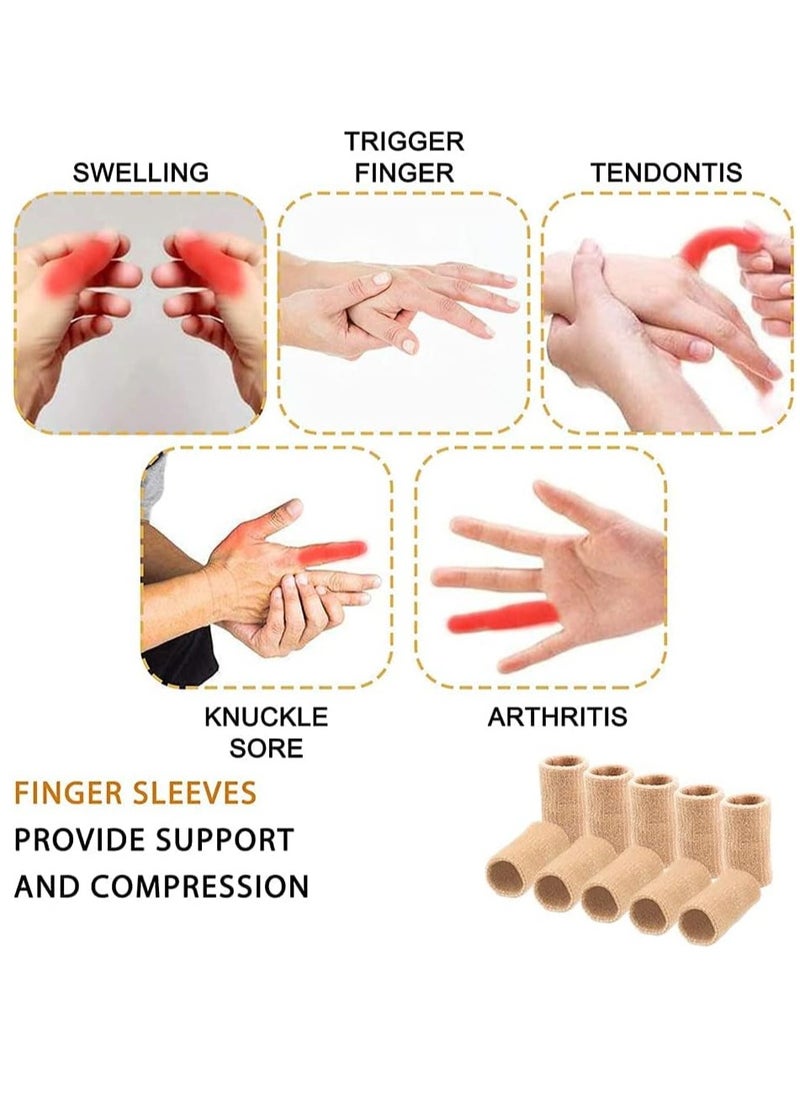 Finger Sleeves, 20 PCS Finger Sleeves Protectors, Sport Finger Sleeves Thumb Brace Support Finger Brace Elastic Thumb Sleeves for Relieving Pain Arthritis Trigger Finger(Black+Skin tone) - pzsku/Z90D40B6F4BC1C7B060CFZ/45/_/1730342131/2c00b9a7-1f24-4eea-9d8d-e69872a957e5