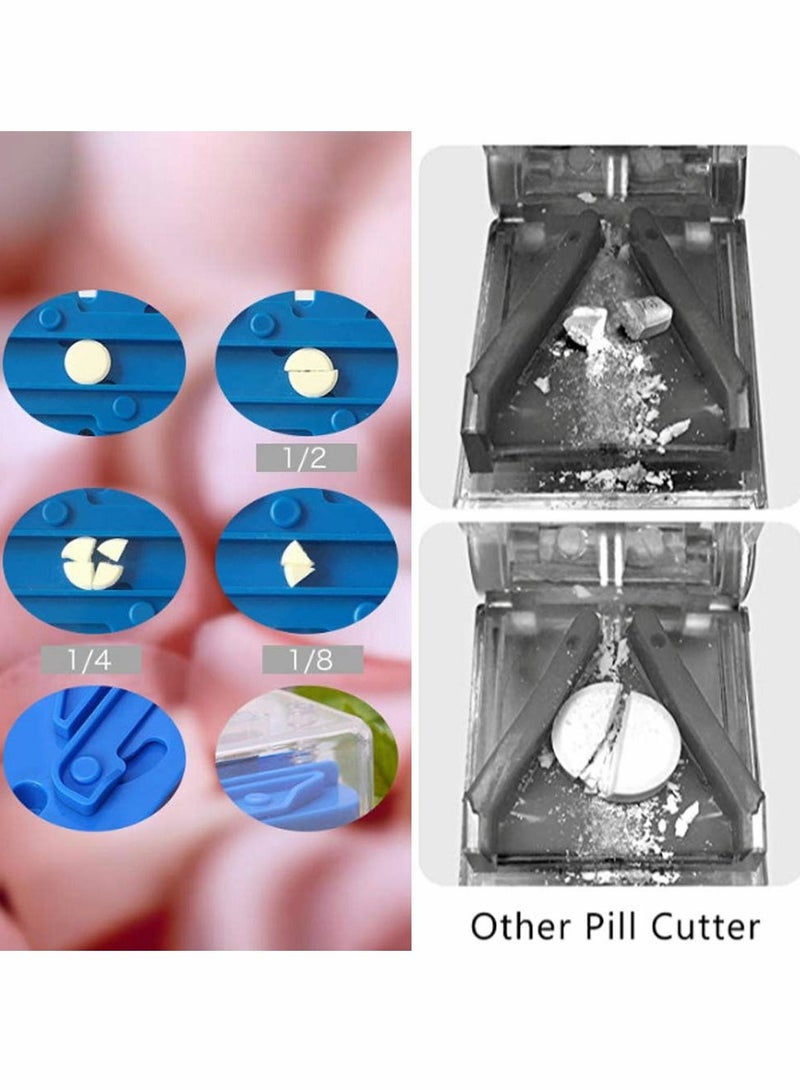NIBEMINENT Small Pill Cutter, Splitter Cutter for or Large Pills, Cuts Vitamins Tablets, Portable Pretty Crusher Purse Pocket (Pill Blue) - Image 3