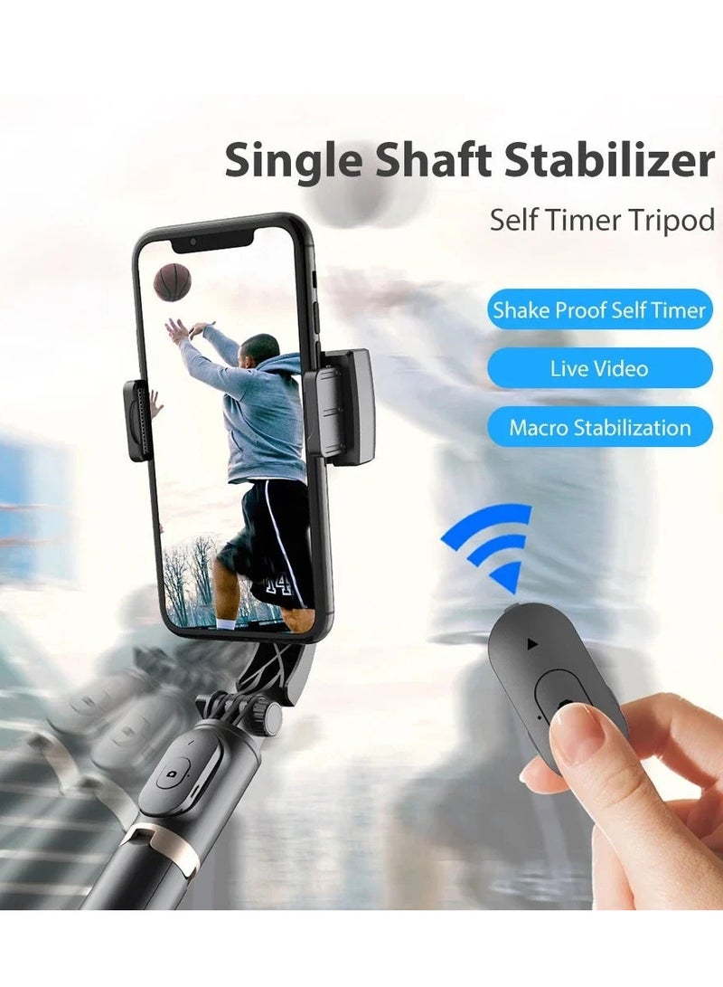 L08 Selfie Stick with Anti-shake Cradle Head for iOS and Android Black - Image 5