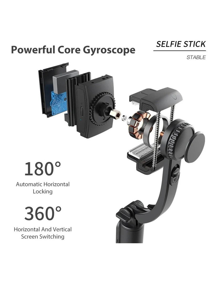 L08 Selfie Stick with Anti-shake Cradle Head for iOS and Android Black - Image 4