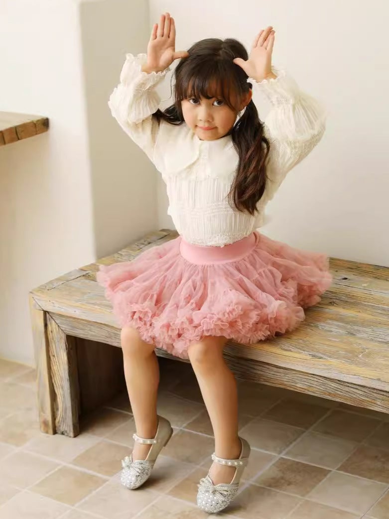Girls' tutu skirt princess skirt spring and autumn children's skirt pettiskirt rabbit skirt girls' Western style mesh skirt - Image 2