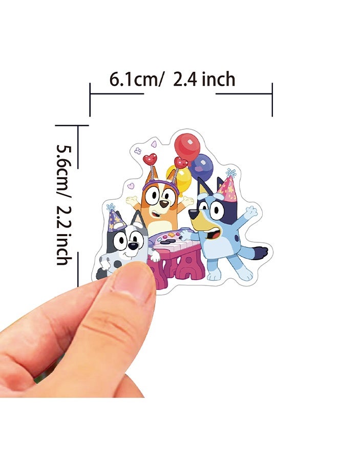 Bluey Children's Stickers Set of 50 Bluey Stickers, Personalized Stickers, Cute Waterproof Stickers for Suitcase,Vinyl Waterproof Decals Party Favors for Kids - Image 3