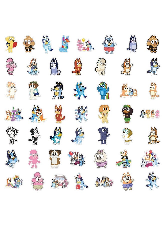 Bluey Children's Stickers Set of 50 Bluey Stickers, Personalized Stickers, Cute Waterproof Stickers for Suitcase,Vinyl Waterproof Decals Party Favors for Kids - Image 2