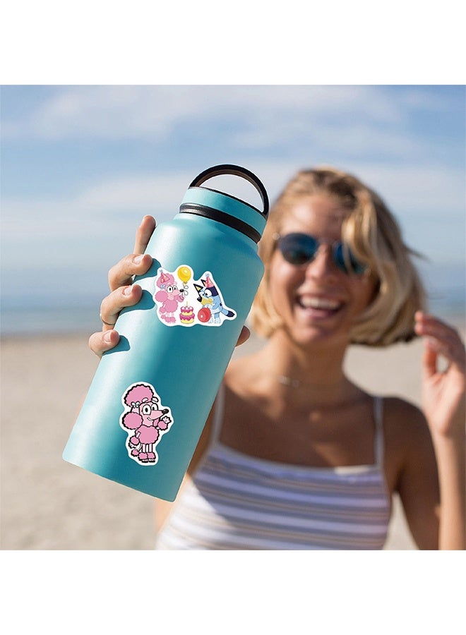 Bluey Children's Stickers Set of 50 Bluey Stickers, Personalized Stickers, Cute Waterproof Stickers for Suitcase,Vinyl Waterproof Decals Party Favors for Kids - Image 4