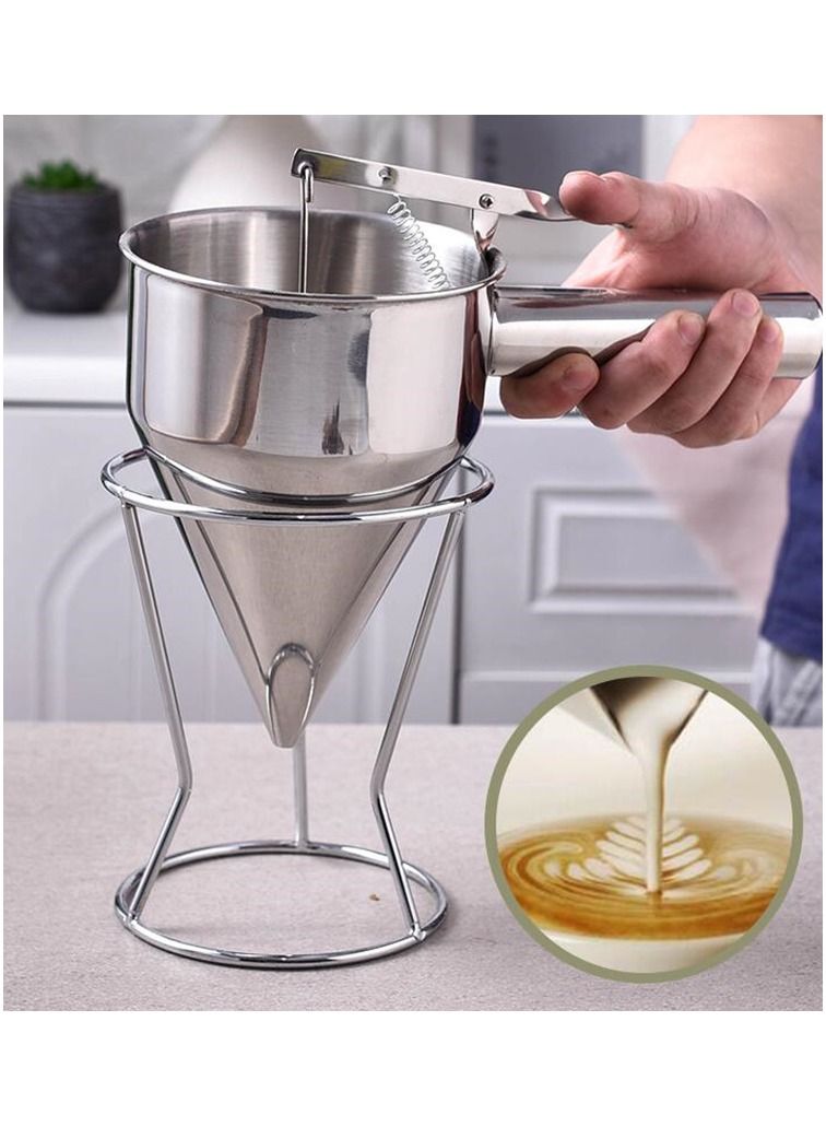 موزع خفق البان كيك مثالي لخبز كعك الوافل، وكعك المعجنات المتنوعة مع قياس ملصق - Image 2