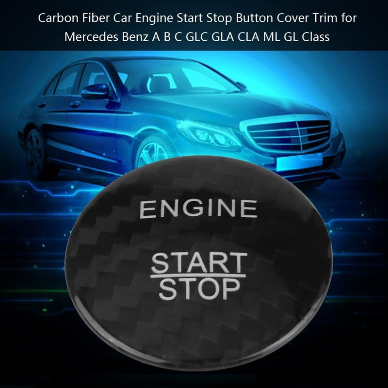 klarako Pressure Switch Sticker, Carbon Fibre Engine Start Button Sticker Cover (Swarchz) - Image 2