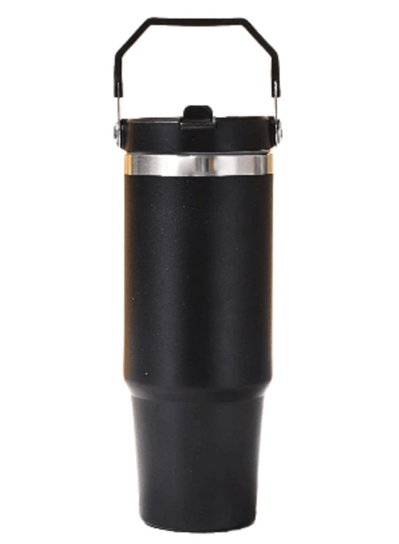 ELTRAZONE 900ml Stainless Steel Leak-Proof Travel Tumbler Mug – Double Wall Vacuum Insulated Sipper Bottle with Straw & Lid, Ideal for Car, Office, Travel & Gym