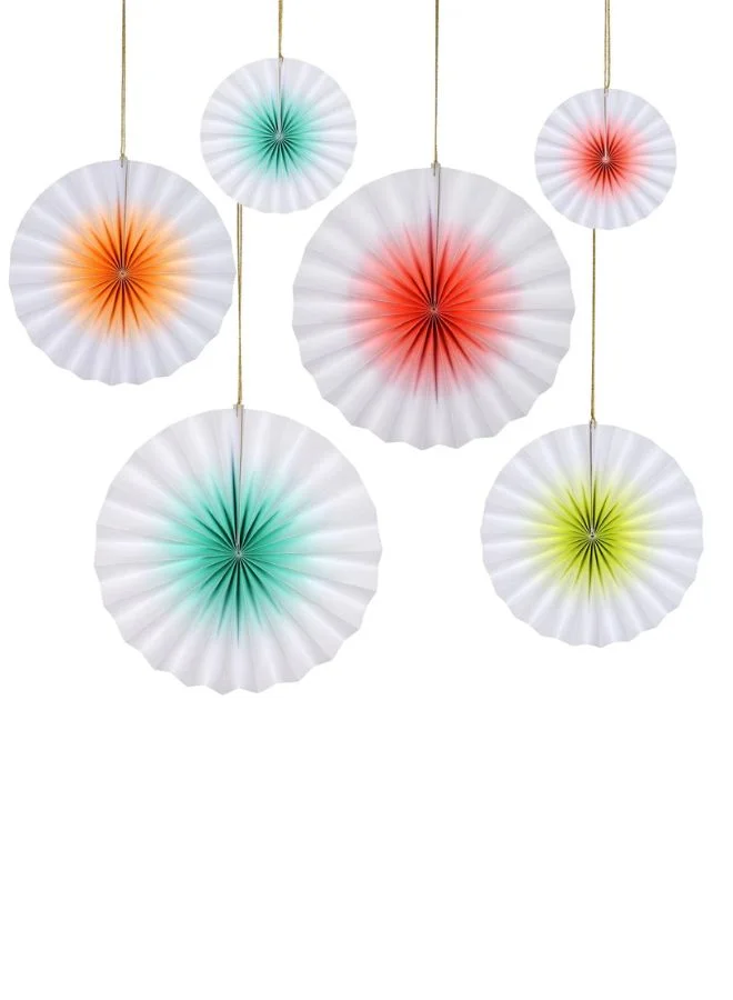 Meri Meri Neon Ombre Pinwheel Decorations