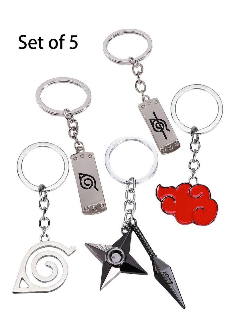 Naruto Keychain Set: Five-Piece Epic Ninja Tools to Ignite Your Fighting Spirit! - Image 1