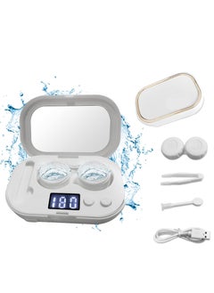 Contact Lens Cleaner Machine, Portable Ultrasonic Auto  Contact Lens Cleaner with USB Charger LED Display for Daily Care Fast Cleaning Soft and Hard Contact Lenses(White)