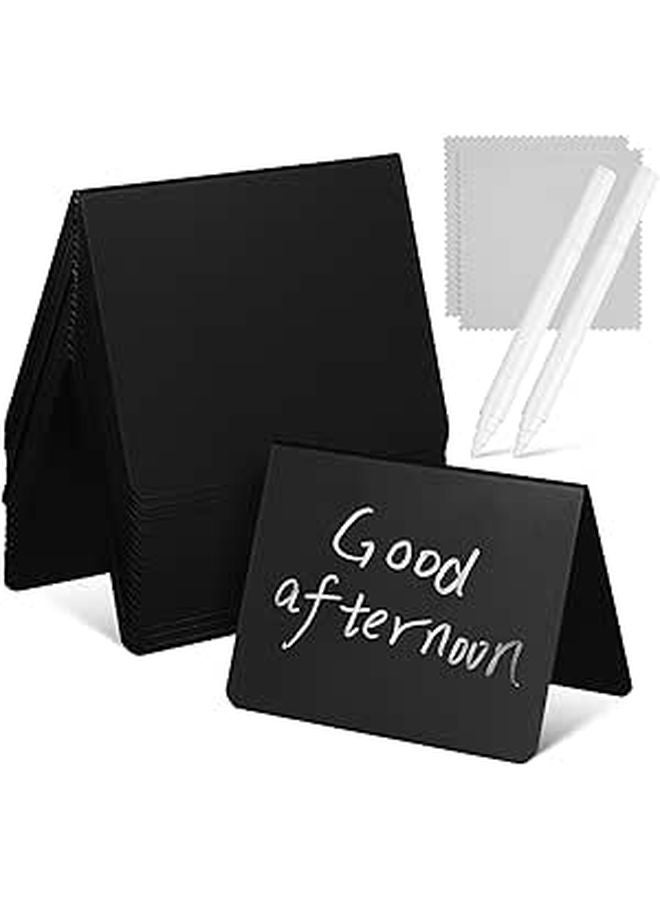 Mini Chalkboard Set 20 Pcs Double Sided 100x75mm with 2 Markers and 2 Cloths - Image 1