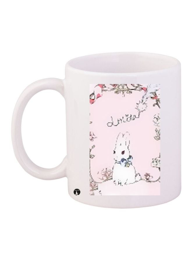 Lolita Printed Coffee Mug White/Pink 11ounce