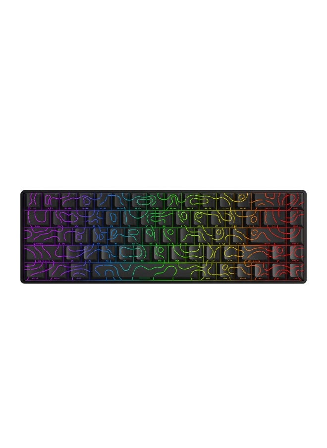 VTER - Fighting68 HE Magnetic Gaming Keyboard with Adjustable Actuation, 0.08mm RT Precision, Linear Aurora Magnetic Switch 8K Polling Rate, 68-Key Compact USB-C Wired Keyboard, Hot-Swappable, RGB Backlit (Black Contours) - Image 1