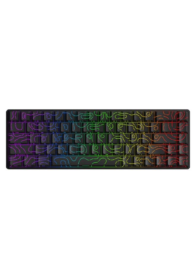 VTER Fighting68 HE Magnetic Gaming Keyboard with Adjustable Actuation, 0.08mm RT Precision, Linear Aurora Magnetic Switch 8K Polling Rate, 68-Key Compact USB-C Wired Keyboard, Hot-Swappable, RGB Backlit (Black Contours) - Image 1