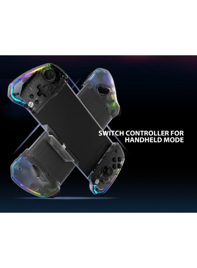 LinYuvo Classic Transparent Gamepad LinYuvo KS45 Game Controller Compatible for Switch, Switch OLED with Color RGB Light, Plug and Play, Hall Joystick, Six-Axis Gyroscope, Marco Programming, Rapid Fire, Adjustable Dual Vibration, Turbo Function, Split-Body Design - Image 5