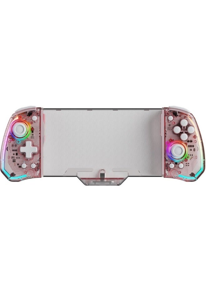 LinYuvo Classic Transparent Gamepad LinYuvo KS45 Game Controller Compatible for Switch, Switch OLED with Color RGB Light, Plug and Play, Hall Joystick, Six-Axis Gyroscope, Marco Programming, Rapid Fire, Adjustable Dual Vibration, Turbo Function, Split-Body Design - Image 1
