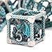 HNCCESG DD Hollow Metal Polyhedral Dice Set for RPG and Tabletop Games3D Silver Blue - Image 2