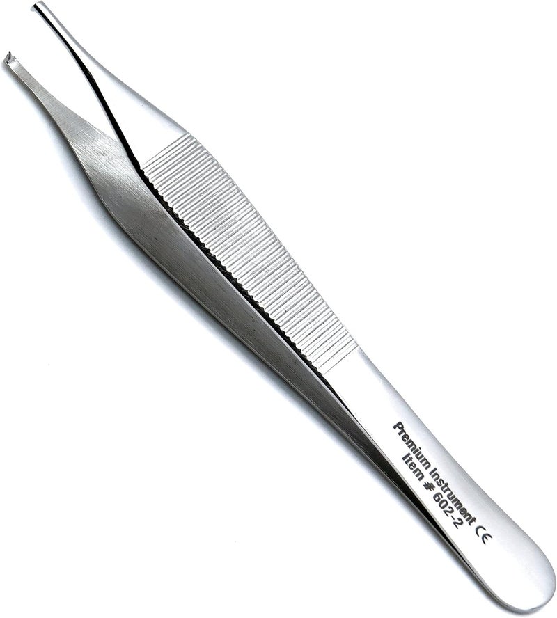 Premium Instruments Adson 12cm Serrated Tip 1x2 Rat Tooth Kocher Tweezer Dressing Forcep Plier Instruments - Image 1